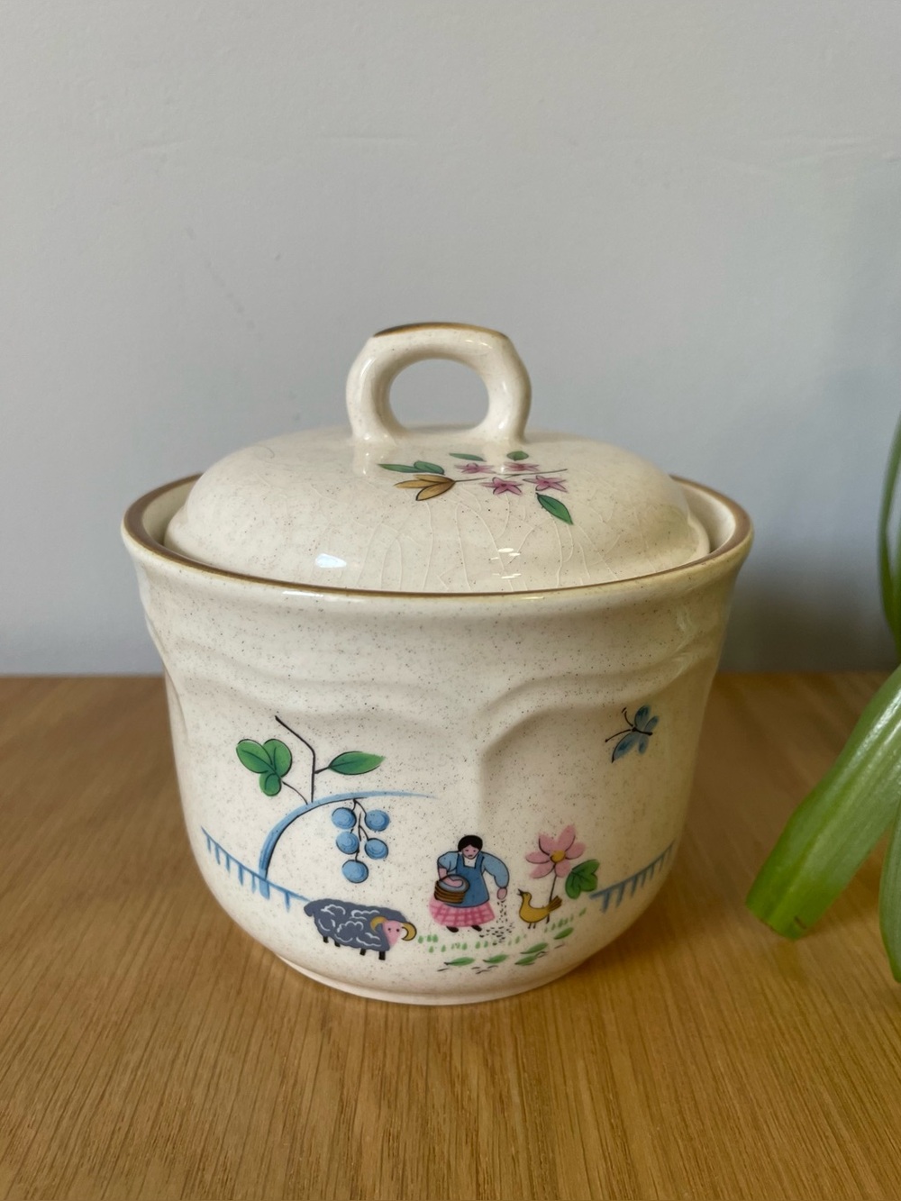 Vintage International Stoneware Heartland Lidded Sugar Bowl 1980s Japan